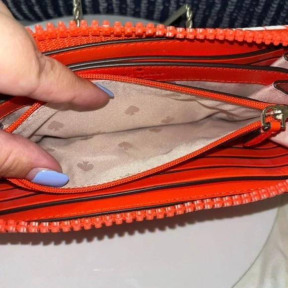 Kate Spade Orange Jae Wild Blossom Multi Large Continental Zip Around Wallet - Picture 15 of 16